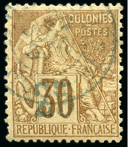 Stamp of Colonies françaises » Nossi-Bé Nossi-Bé Yv. 5, obl., TB, rare, signé A.Brun, cert. Martinaud (Yv. € 1'200)
