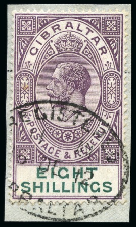 Stamp of Gibraltar 1921-27 Script 8s dull purple and green, used