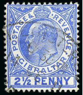 Stamp of Gibraltar 1906-11 MCA 2 1/2s ultramarine, used