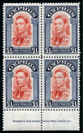 Stamp of Cyprus » King George VI Issues Onwards 1938-51 Set of 19 in mint nh blocks of four plus extras