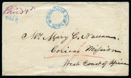 Stamp of Liberia 1865 Envelope addressed to Corisco