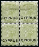 Stamp of Cyprus » Overprinted Stamps of Great Britain 1880 Group of mint blocks
