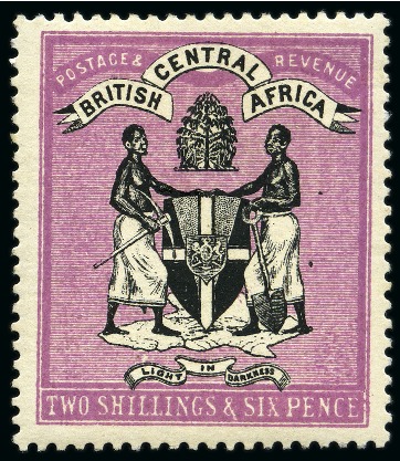 Stamp of Nyasaland » British Central Africa 1895 2s6d black and bright magenta, mint