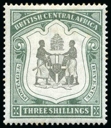Stamp of Nyasaland » British Central Africa 1897-1900 CA 3s black and sea-green, mint