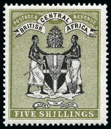 Stamp of Nyasaland » British Central Africa 1895 5s black and olive, mint
