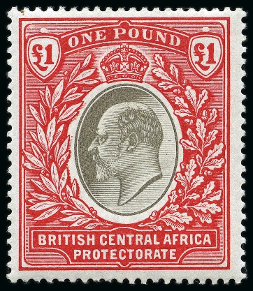 Stamp of Nyasaland » British Central Africa 1903-04 CA £1 grey and carmine, mint, fine (SG £325)