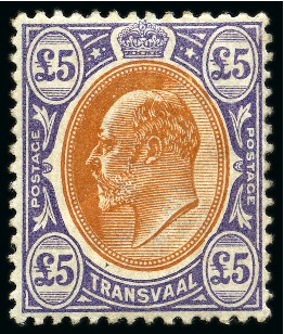 Stamp of South Africa » Transvaal 1903 CA £5 orange-brown and violet, mint