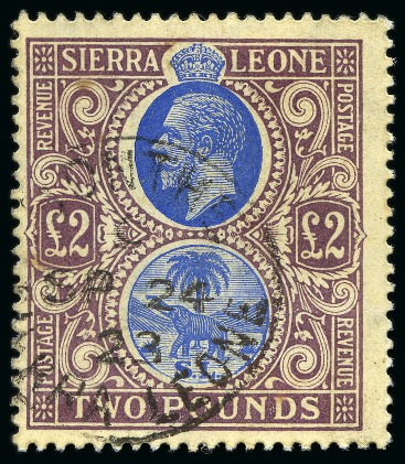 Stamp of Sierra Leone 1912-21 MCA £2 blue and dull purple, used