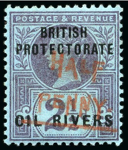 Stamp of Nigerias » Niger Coast Protectorate 1893 1/2d on 2 1/2d, mint