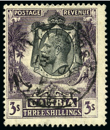 Stamp of Gambia 1922-29 Script 3s slate-purple, used 