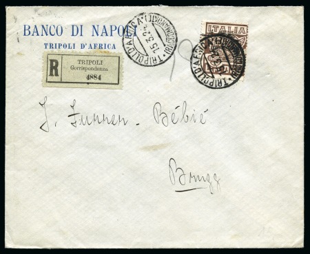 Stamp of Italy » Italian Colonies and Possessions » Tripolitania 1924 Registered cover to Switzerland