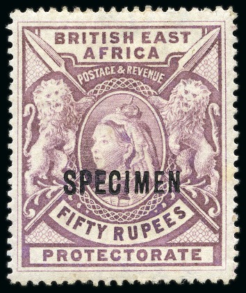 Stamp of Kenya, Uganda and Tanganyika » British East Africa 1897-1903 50r mauve, mint SPECIMEN, very fine