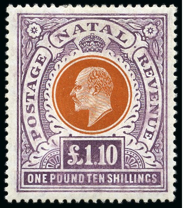 Stamp of South Africa » Natal 1904-08 MCA £1.10 brown-orange and deep purple, mint