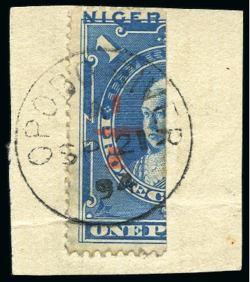 Stamp of Nigerias » Niger Coast Protectorate 1894 Opobo provisional "1/2" on half of 1d pale blue, used