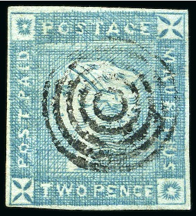 Stamp of Mauritius » 1859 Lapirot Issue » Early Impressions (SG 36-37) 2d blue, position 6, used