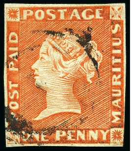 Stamp of Mauritius » 1848-59 Post Paid Issue » Early Impressions (SG 6-9) 1848-59 Early Impression 2d orange-vermilion, position 6, used