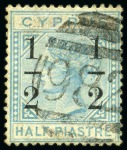 Stamp of Cyprus » Queen Victoria Keyplate Issues 1886 Wmk Crown CC 1/2 on 1/2pi with large "1" at left variety