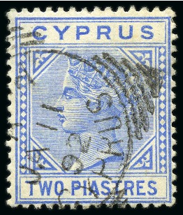 Stamp of Cyprus » Queen Victoria Keyplate Issues 1882-86 1/2pi, 1pi and 2pi with "top left triangle detached" variety