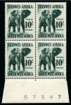 Stamp of South West Africa 1954 Definitives: The unique set of twenty-five sheet marginal numbered blocks of four