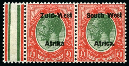 Stamp of South West Africa 1923 Kings Head £1 green and red, type II