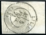 Stamp of France 1870 Lot de quatre Bordeaux : 2c avec voisin, 4c avec bdf, 30c avec voisin, Yv. 46A, tous signés et TB