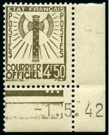Stamp of France » Service 1943 Série Francisque complète, neuf sans ch., TB