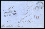 Stamp of Canada » Nova Scotia 1866 Cover with "SYDNEY.C.B. / SHIP LETTER" and "SYDNEY.C.B. / PAID" hs
