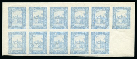 Stamp of Poland » Poland Local Issues POLAND 1918 Luboml sheetlet 25k imperforate, variety: strongly blurred faded colour