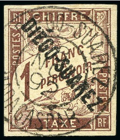 Stamp of Colonies françaises » Diégo-Suarez Diégo-Suarez TAXE Yv. 13, obl., TB, rare, signé Bento, cert. Atout Phil (Yv. € 1'650)