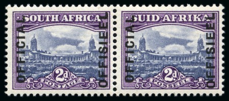 Stamp of South Africa » Union & Republic of South Africa 1944-50 Official 2d blue and violet, mint nh se-tenant pair