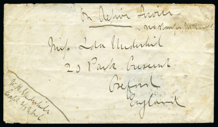 Stamp of South Africa » Zululand 1879 "On Active Service" envelope