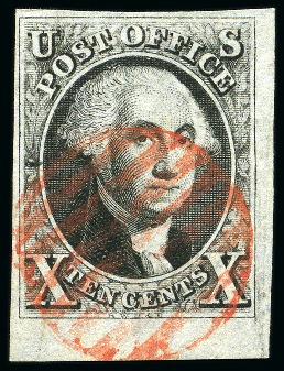 Stamp of United States 10c black, unused, good margins