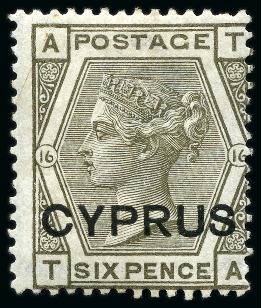 Stamp of Cyprus 1880-94, Mint/unused collection incl. 1880 GB ovpt 1/2d Rose PLATE 19 mint part og (SG £14'500+)