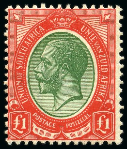 Stamp of South Africa » Union & Republic of South Africa 1913-24 £1 green and red, mint