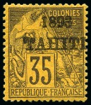 Stamp of Colonies françaises » Tahiti TAHITI Yv. 28, neuf, TB, très rare, signé Scheller (Yv. € 3'500)