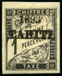 Stamp of Colonies françaises » Tahiti TAHITI TAXE Yv. 14, neuf, TB, très rare, signé A.Brun, cert. Martinaud (Yv. € 2'700)