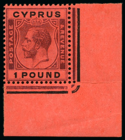 Stamp of Cyprus » King George V Issues 1924-28 MCA £1 purple and black on red, mint