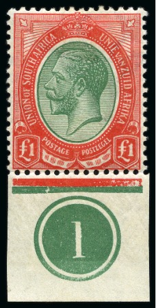 Stamp of South Africa » Union & Republic of South Africa 1913-24 Kings Head £1 green and red, mint