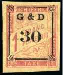 Stamp of Colonies françaises » Guadeloupe Guadeloupe TAXE Yv. 13 et 14, neuf, TB, rare (tirage 1650 et 1150), signé Roumet et JF.Brun, cert. Atout Phil (Yv. € 810)