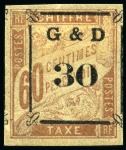 Stamp of Colonies françaises » Guadeloupe Guadeloupe TAXE Yv. 13 et 14, neuf, TB, rare (tirage 1650 et 1150), signé Roumet et JF.Brun, cert. Atout Phil (Yv. € 810)