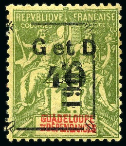 Stamp of Colonies françaises » Guadeloupe Guadeloupe Yv. 54, neuf, TB, signé Miro, cert. Atout Phil (Yv. € 530)