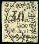 Stamp of Colonies françaises » Guadeloupe Guadeloupe TAXE Yv. 3 et 10, obl, TB, rare, le 3 signé A.Brun et cert. Cérès (Yv. € 1'600)