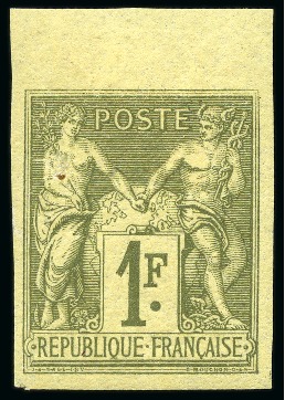 Stamp of Colonies françaises Colonies Générales Yv. 36A, neuf, TB, très rare, signé Calves, cert. Atout Phil (Yv. € 2'200)