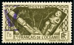 Stamp of Colonies françaises » Océanie Océanie 15 valeurs entre Yv. 86 et 113 avec surcharge violette "V", neuf avec adhérences, TB, toutes signés Calves (15)