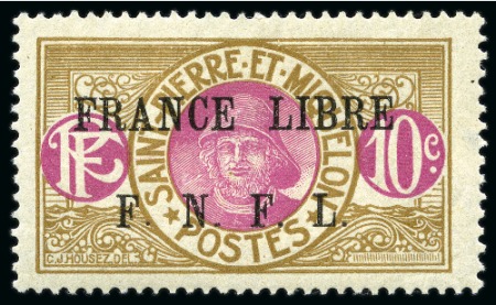 Stamp of Colonies françaises » St. Pierre et Miquelon Saint-Pierre-et-Miquelon Yv. 232, neuf (petit éclat de gomme), TB, très rare, signé Calves, cert. Cérès (Yv. € 2'000)