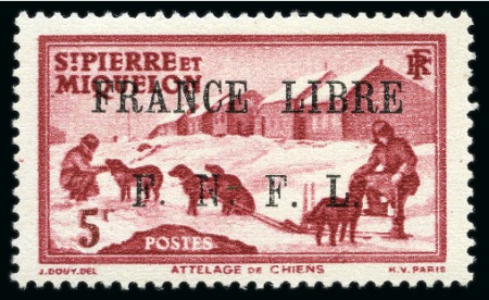 Stamp of Colonies françaises » St. Pierre et Miquelon Saint-Pierre-et-Miquelon Yv. 249, neuf, TB, très rare, signé Calves, cert. Atout Phil (Yv. € 1'300)