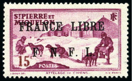 Stamp of Colonies françaises » St. Pierre et Miquelon Saint-Pierre-et-Miquelon Yv. 251, neuf, TB, très rare, signé A.Brun, Calves, Roumet, cert. Atout Phil (Yv. € 2'300)