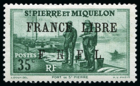 Stamp of Colonies françaises » St. Pierre et Miquelon Saint-Pierre-et-Miquelon Yv. 254, neuf, TB, très rare, signé Champion, cert. Cérès (Yv. € 1'200)
