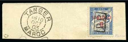 Stamp of Colonies françaises » Maroc Maroc Yv. 18 sur fragment avec càd Tanger 10.10.1903 à côté, TB, rare, signé Richter, cert. Roumet (Yv. € 1'300)