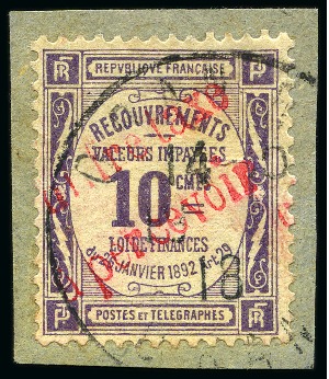 Stamp of Colonies françaises » Algérie Algérie TAXE Yv. 1, obl. Oran sur fragment, TB, rare, signé JF.Brun, cert. Feldman (Yv. € 750)